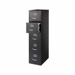 Staples Commercial 5 File Drawer Vertical File Cabinet, Locking, Black, Letter, 26.5"D (21917D) -File Cabinets Shop unnamed file 2034