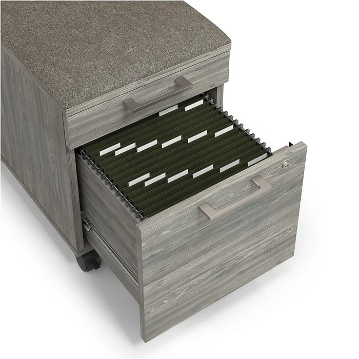 Union & Scale™ Prestige 2-Drawer Vertical File Cabinet, Mobile/Pedestal, Letter/Legal, Gray, 21" (UN56949) 6 Union & Scale™ Prestige 2-Drawer Vertical File Cabinet, Mobile/Pedestal, Letter/Legal, Gray, 21" (UN56949) - Image 4