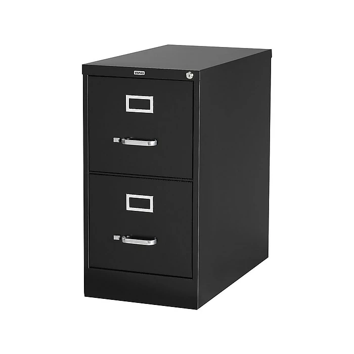 Staples 2-Drawer Vertical File Cabinet, Locking, Letter, Putty/Beige, 26.5"D (13440D-CC) 4 Staples 2-Drawer Vertical File Cabinet, Locking, Letter, Putty/Beige, 26.5"D (13440D-CC) - Image 2