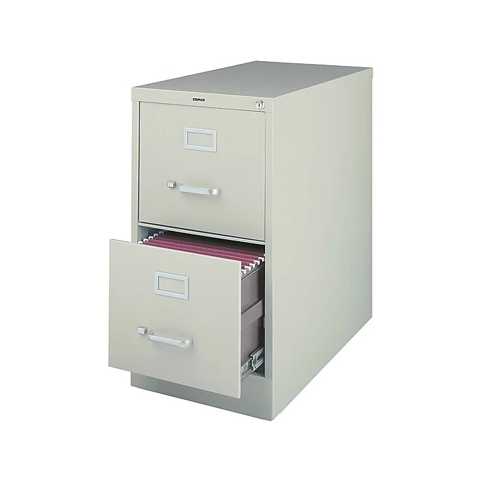 Staples 2-Drawer Vertical File Cabinet, Locking, Letter, Putty/Beige, 26.5"D (13440D-CC) 5 Staples 2-Drawer Vertical File Cabinet, Locking, Letter, Putty/Beige, 26.5"D (13440D-CC) - Image 3