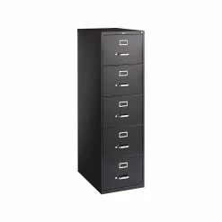 Staples 5 File Drawers Vertical File Cabinet, Locking, Black, Legal, 26.5"D (21920D)