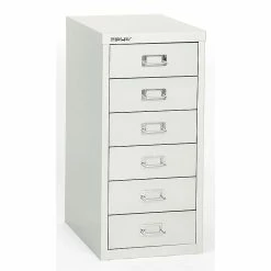 Bisley® 6 Drawer Steel Desktop Multidrawer Cabinet, White