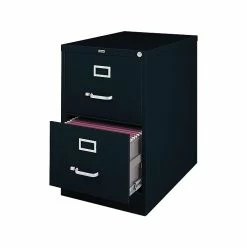 Staples 2-Drawer Vertical File Cabinet, Locking, Legal, Black, 25"D (25160D)
