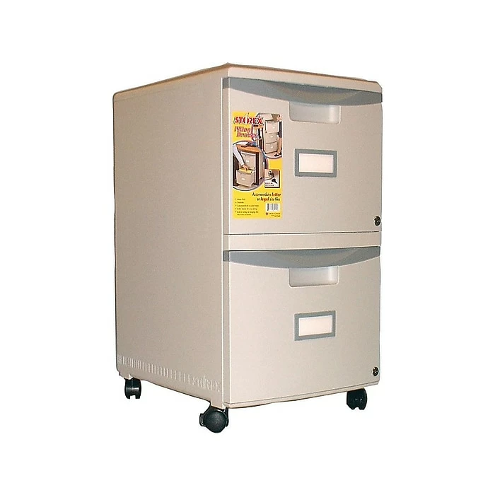 Storex 2-Drawer Vertical File Cabinet, Mobile/Pedestal, Letter/Legal, Gray, 18.25" (61301B01C) 3 Storex 2-Drawer Vertical File Cabinet, Mobile/Pedestal, Letter/Legal, Gray, 18.25" (61301B01C)