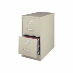Staples 2-Drawer Vertical File Cabinet, Locking, Letter, Putty/Beige, 25"D (25155D)