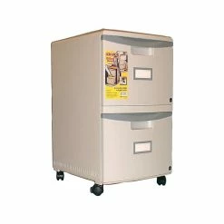 Storex 2-Drawer Vertical File Cabinet, Mobile/Pedestal, Letter/Legal, Gray, 18.25" (61301B01C)