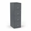 Staples 4-Drawer Light Duty Vertical File Cabinet, Locking, Letter, Charcoal, 18" D (52148)