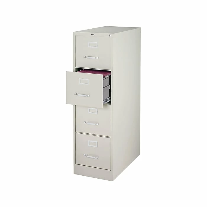 Staples 4-Drawer Vertical File Cabinet, Locking, Letter, Gray, 25"D (25163D) 3 Staples 4-Drawer Vertical File Cabinet, Locking, Letter, Gray, 25"D (25163D)