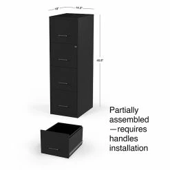Staples 4-Drawer Light Duty Vertical File Cabinet, Locking, Letter, Black, 18"D (52152) -File Cabinets Shop unnamed file 2204