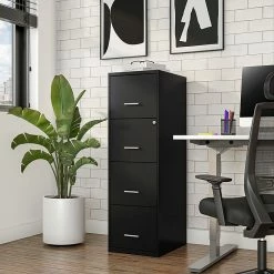 Staples 4-Drawer Light Duty Vertical File Cabinet, Locking, Letter, Black, 18"D (52152) -File Cabinets Shop unnamed file 2205