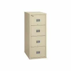 FireKing Patriot 4-Drawer Vertical File Cabinet, Fire Resistant, Letter/Legal, Beige, 25"D DOCK(4P1825-CPA)