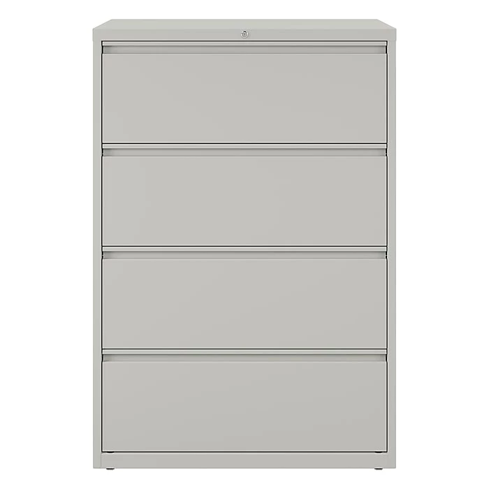 Staples 4-Drawer Lateral File Cabinet, Locking, Letter/Legal, Gray, 36"W (20299D) 4 Staples 4-Drawer Lateral File Cabinet, Locking, Letter/Legal, Gray, 36"W (20299D) - Image 2