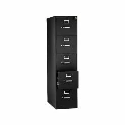 HON 310 Series 5-Drawer Vertical File Cabinet, Locking, Letter, Black, 26.5"D (H315.P.P) -File Cabinets Shop unnamed file 2248