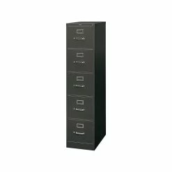 HON 310 Series 5-Drawer Vertical File Cabinet, Locking, Letter, Black, 26.5"D (H315.P.P) -File Cabinets Shop unnamed file 2249