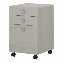 Office By Kathy Ireland® Echo 3-Drawer Mobile File Cabinet, Letter, Gray Sand, 16" (KI60201-03)
