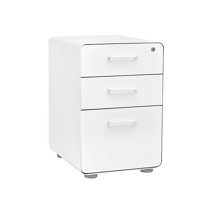 Poppin Stow 3-Drawer Vertical File Cabinet, Mobile/Pedestal, White, Letter/Legal, 20"D (100425) 4 Poppin Stow 3-Drawer Vertical File Cabinet, Mobile/Pedestal, White, Letter/Legal, 20"D (100425) - Image 2