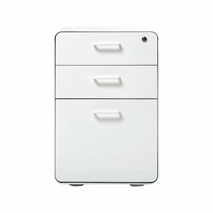 Poppin Stow 3-Drawer Vertical File Cabinet, Mobile/Pedestal, White, Letter/Legal, 20"D (100425) 5 Poppin Stow 3-Drawer Vertical File Cabinet, Mobile/Pedestal, White, Letter/Legal, 20"D (100425) - Image 3