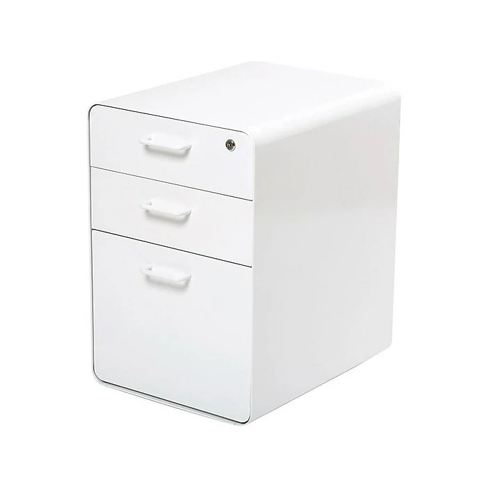 Poppin Stow 3-Drawer Vertical File Cabinet, Mobile/Pedestal, White, Letter/Legal, 20"D (100425) 6 Poppin Stow 3-Drawer Vertical File Cabinet, Mobile/Pedestal, White, Letter/Legal, 20"D (100425) - Image 4