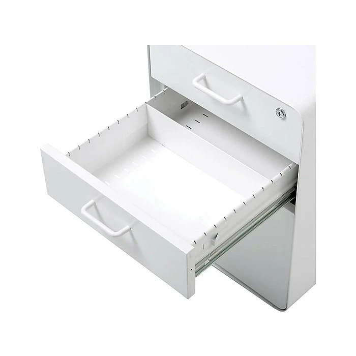 Poppin Stow 3-Drawer Vertical File Cabinet, Mobile/Pedestal, White, Letter/Legal, 20"D (100425) 7 Poppin Stow 3-Drawer Vertical File Cabinet, Mobile/Pedestal, White, Letter/Legal, 20"D (100425) - Image 5