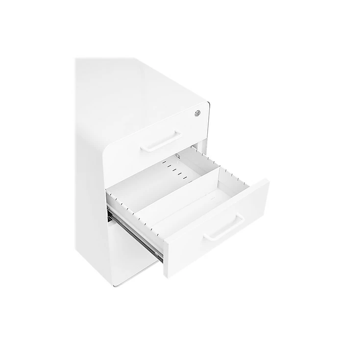 Poppin Stow 3-Drawer Vertical File Cabinet, Mobile/Pedestal, White, Letter/Legal, 20"D (100425) 8 Poppin Stow 3-Drawer Vertical File Cabinet, Mobile/Pedestal, White, Letter/Legal, 20"D (100425) - Image 6
