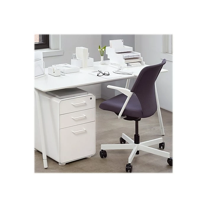 Poppin Stow 3-Drawer Vertical File Cabinet, Mobile/Pedestal, White, Letter/Legal, 20"D (100425) 10 Poppin Stow 3-Drawer Vertical File Cabinet, Mobile/Pedestal, White, Letter/Legal, 20"D (100425) - Image 8