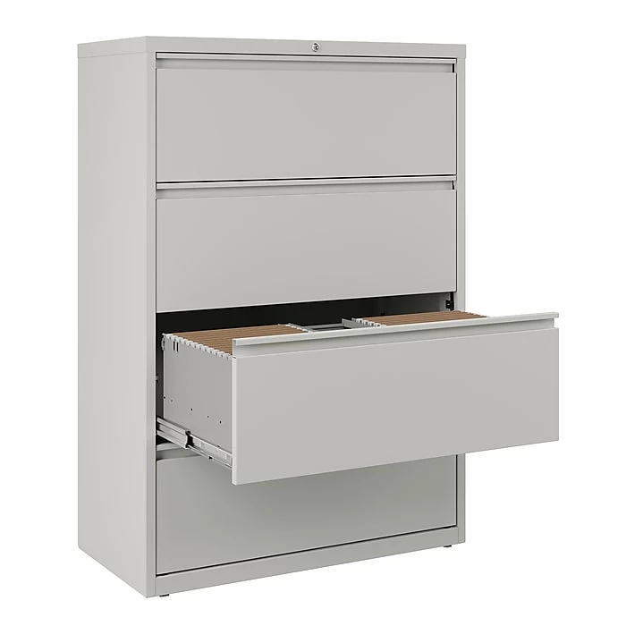 Staples 4-Drawer Lateral File Cabinet, Locking, Letter/Legal, Gray, 36"W (20299D) 7 Staples 4-Drawer Lateral File Cabinet, Locking, Letter/Legal, Gray, 36"W (20299D) - Image 5