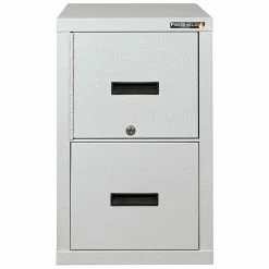 FireKing® FireShield 2-Drawer Vertical File Cabinet, Letter/Legal, Arctic White (2S1822-DDSSF)