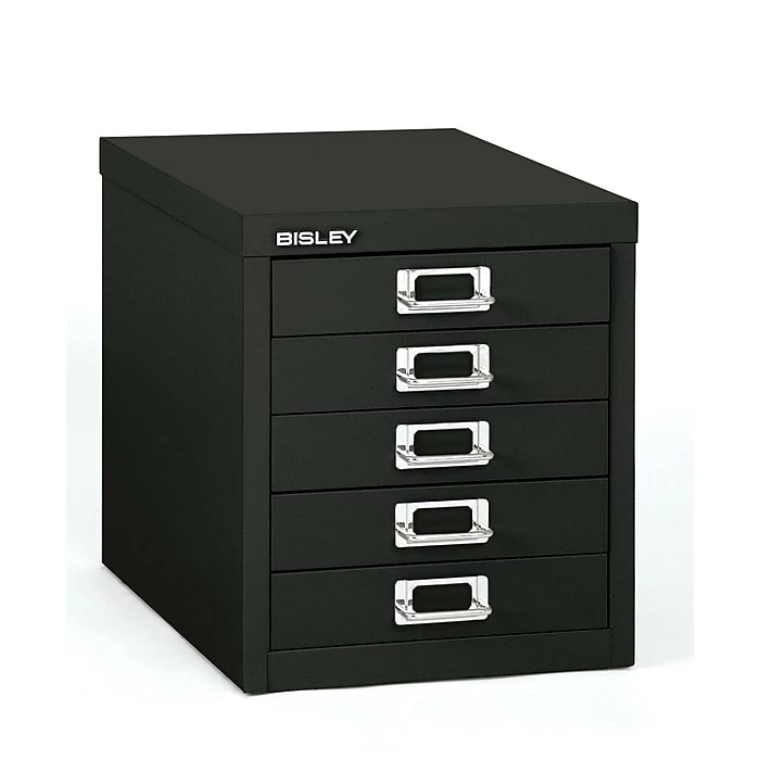 Bisley® 5-Drawer Steel Desktop Multidrawer Storage Cabinet, Black (MD5-BK) 3 Bisley® 5-Drawer Steel Desktop Multidrawer Storage Cabinet, Black (MD5-BK)