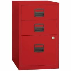 Bisley 3 Drawer Vertical File, Red, Letter, 17''W (FILE3-RD)