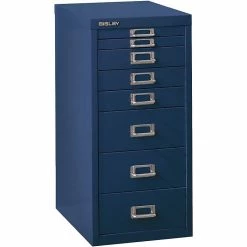 Bindertek Bisley Eight Drawer Steel Multidrawer, Navy, Letter/A4 (MD8-NV)