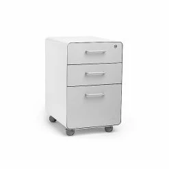 Poppin Stow 3-Drawer Vertical File Cabinet, Locking, Letter/Legal, Multicolor, 20"D (101251)