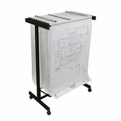 AdirOffice Expandable Mobile Plan Center Black For Blueprints (615-BLK)