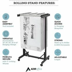 AdirOffice Expandable Mobile Plan Center Black For Blueprints (615-BLK) -File Cabinets Shop unnamed file 2328