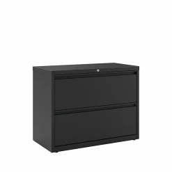Staples Commercial 2 File Drawer Lateral File Cabinet, Locking, Black, Letter/Legal, 36"W (20054D)
