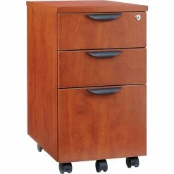 Alera Valencia 20 1/2"D 3 Drawer Mobile Box/Box/File Pedestal File, Medium Cherry