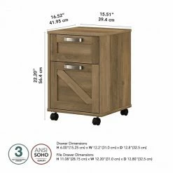 Kathy Ireland® Home By Bush Furniture 2-Drawer Vertical File Cabinet, Mobile, Letter/Legal, Reclaimed Pine, 17" -File Cabinets Shop unnamed file 2347