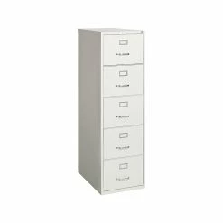 Staples Commercial 5 File Drawer Vertical File Cabinet, Locking, Gray, Legal, 26.5"D (21921D)