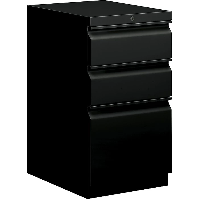 HON® Brigade® 3 Drawer Vertical File Cabinet, Black, Letter, Mobile, 20"D (HON33720RP) 4 HON® Brigade® 3 Drawer Vertical File Cabinet, Black, Letter, Mobile, 20"D (HON33720RP) - Image 2