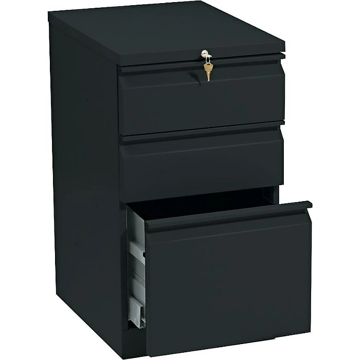 HON® Brigade® 3 Drawer Vertical File Cabinet, Black, Letter, Mobile, 20"D (HON33720RP) 5 HON® Brigade® 3 Drawer Vertical File Cabinet, Black, Letter, Mobile, 20"D (HON33720RP) - Image 3