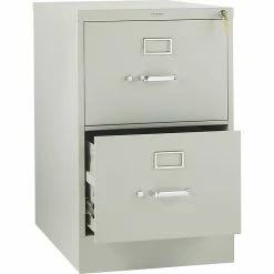 HON 310 Series 2 Drawer Vertical File Cabinet, Legal, Light Gray, 26 1/2"D (HON312CPQ)