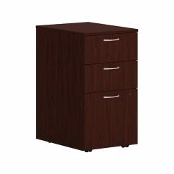 HON Mod 3-Drawer Vertical File Cabinet, Mobile Pedestal, Letter/Legal, Traditional Mahogany, 20" (HLPLPMBBF.LTM1)