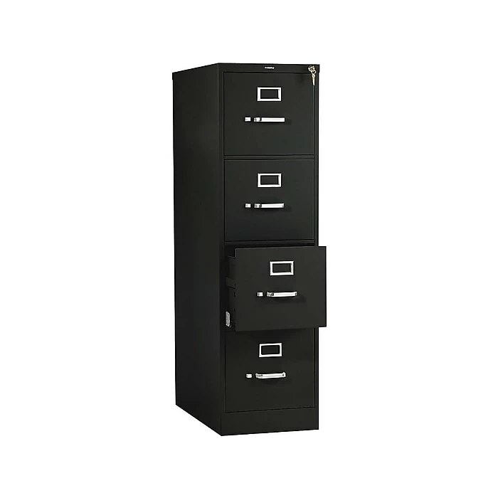 HON 510 Series 4-Drawer Vertical File Cabinet, Locking, Letter, Black, 25"D (HON514PP) 4 HON 510 Series 4-Drawer Vertical File Cabinet, Locking, Letter, Black, 25"D (HON514PP) - Image 2