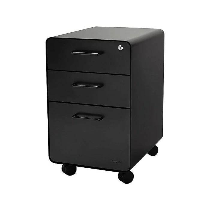 Poppin Stow 3-Drawer Vertical File Cabinet, Locking, Letter/Legal, Black, 20"D (101390) 4 Poppin Stow 3-Drawer Vertical File Cabinet, Locking, Letter/Legal, Black, 20"D (101390) - Image 2