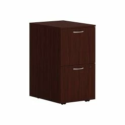 HON Mod 2-Drawer Vertical File Cabinet, Mobile Pedestal, Letter/Legal, Traditional Mahogany, 20" (HLPLPMFF.LTM1)