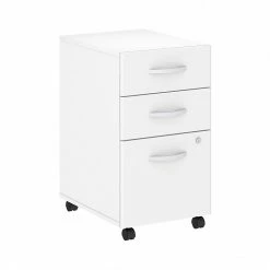 Bush Business Furniture Studio C 3 Drawer Mobile File Cabinet, White (SCF216WHSU)