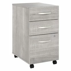 Bush Business Furniture Studio A 3-Drawer Mobile File Cabinet, Locking, Letter/Legal, Platinum Gray, 20" (SDF216PGSU-Z)