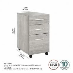 Bush Business Furniture Studio A 3-Drawer Mobile File Cabinet, Locking, Letter/Legal, Platinum Gray, 20" (SDF216PGSU-Z) -File Cabinets Shop unnamed file 2414
