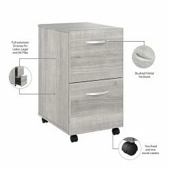 Bush Business Furniture Studio A 2-Drawer Mobile File Cabinet, Locking, Letter/Legal, Platinum Gray, 20" (SDF116PGSU-Z) 12 Bush Business Furniture Studio A 2-Drawer Mobile File Cabinet, Locking, Letter/Legal, Platinum Gray, 20" (SDF116PGSU-Z) -File Cabinets Shop unnamed file 2421