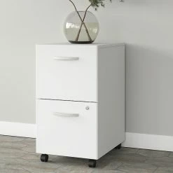 Bush Business Furniture Studio A 2-Drawer Mobile File Cabinet, Locking, Letter/Legal, White, 20" (SDF116WHSU-Z) -File Cabinets Shop unnamed file 2447