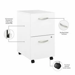 Bush Business Furniture Studio A 2-Drawer Mobile File Cabinet, Locking, Letter/Legal, White, 20" (SDF116WHSU-Z) -File Cabinets Shop unnamed file 2448